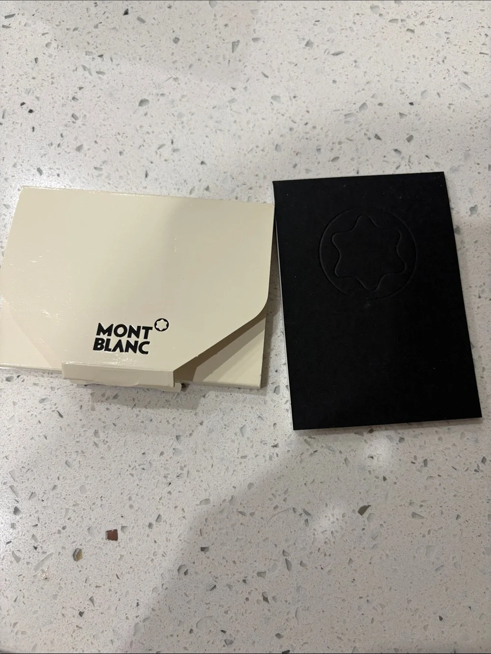 Montblanc Black Leather Travel Wallet with White Emblem